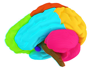 Image showing creative concept with 3d rendered colourful brain. Anaglyph. Vie