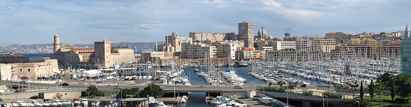 Image showing view of the Marseille old port entrance