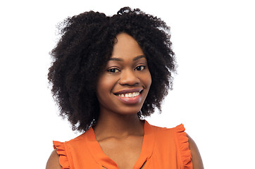 Image showing happy african american young woman over white