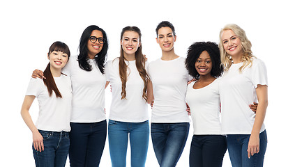 Image showing international group of happy women hugging