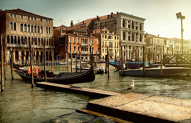 Image showing Gondola pier in Venice