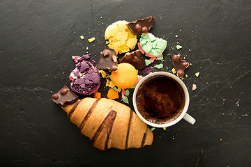 Image showing Sweets and coffee