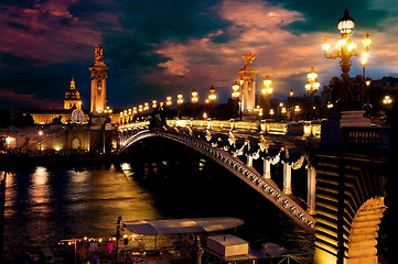 Image showing Night over bridge