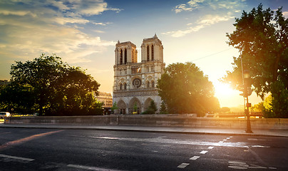 Image showing Notre Dame and road