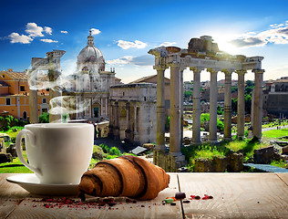 Image showing Coffee break in Roman Forum