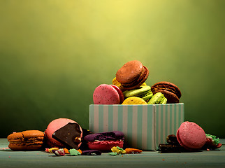 Image showing Assortment of macarons