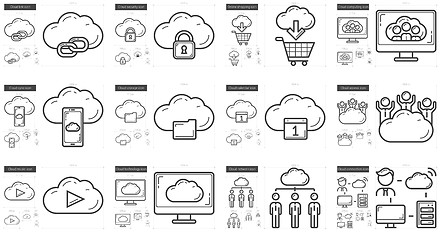 Image showing Hi-Tech line icon set.