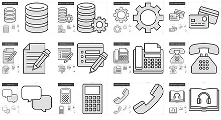 Image showing Technology line icon set.