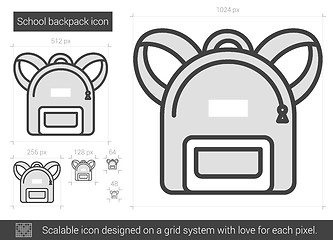 Image showing School backpack line icon.