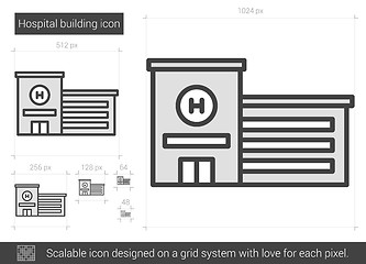 Image showing Hospital building line icon.