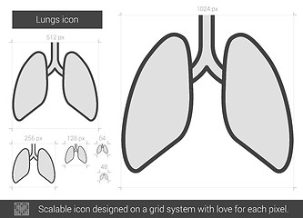 Image showing Lungs line icon.