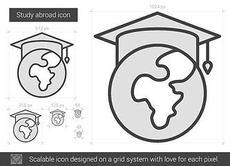 Image showing Study abroad line icon.