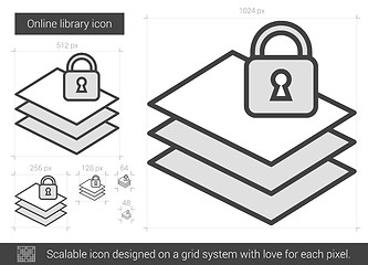 Image showing Online library line icon.