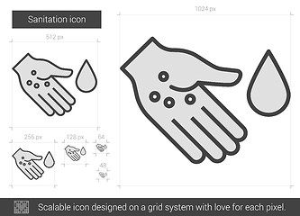 Image showing Sanitation line icon.