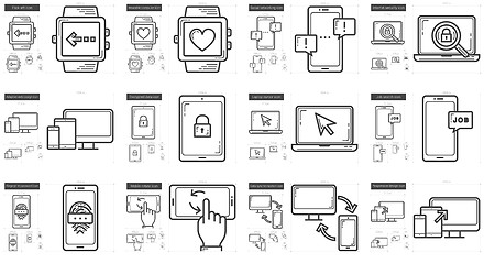 Image showing Mobility line icon set.