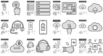 Image showing Mobility line icon set.