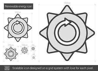 Image showing Renewable energy line icon.