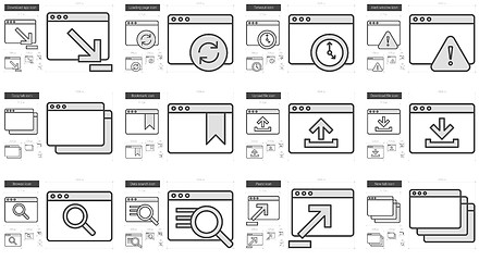 Image showing Application line icon set.