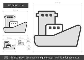 Image showing Oil tanker line icon.