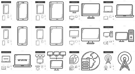 Image showing Gadgets line icon set.