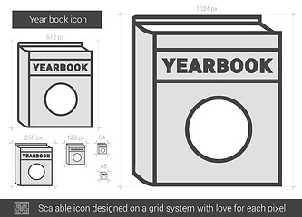 Image showing Year book line icon.