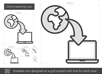 Image showing Online learning line icon.