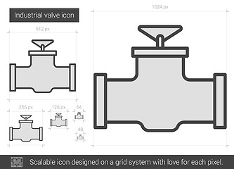 Image showing Industrial valve line icon.