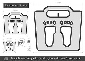 Image showing Bathroom scale line icon.