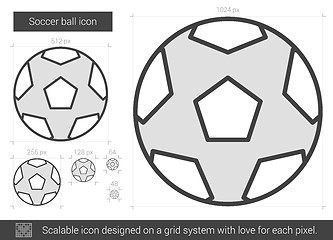 Image showing Soccer ball line icon.