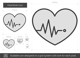 Image showing Heartbeat line icon.