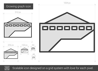 Image showing Growing graph line icon.