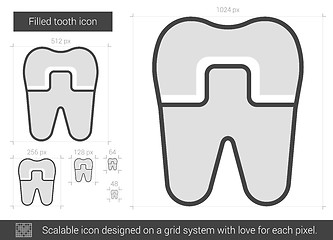 Image showing Filled tooth line icon.