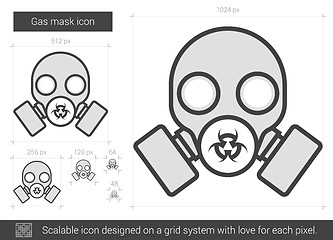 Image showing Gas mask line icon.