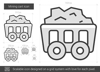 Image showing Mining cart line icon.