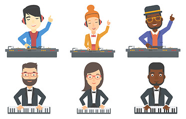 Image showing Vector set of musicians characters.