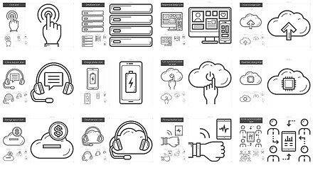 Image showing Mobility line icon set.