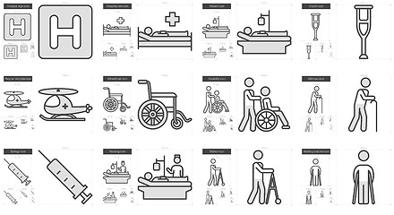 Image showing Medicine line icon set.