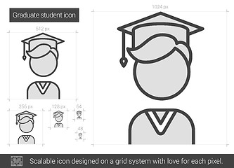 Image showing Graduate student line icon.