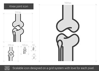 Image showing Knee joint line icon.