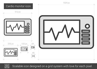 Image showing Cardio monitor line icon.