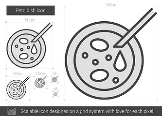 Image showing Petri dish line icon.