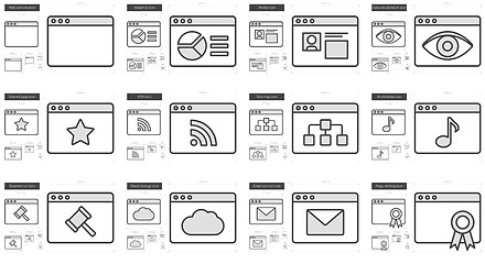 Image showing Application line icon set.