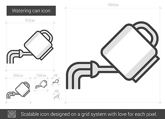 Image showing Watering can line icon.