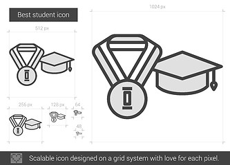 Image showing Best student line icon.