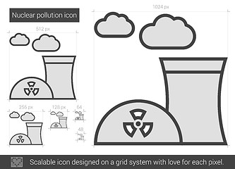 Image showing Nuclear pollution line icon.