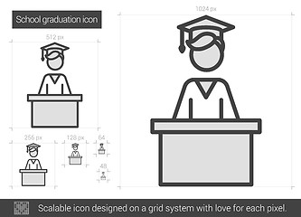 Image showing School graduation line icon.