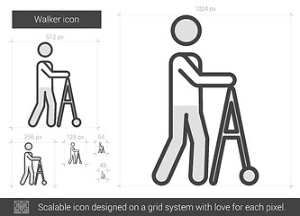 Image showing Walker line icon.