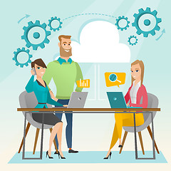 Image showing Business meeting in office vector illustration.