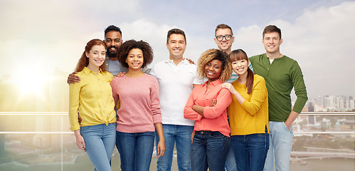 Image showing international group of happy smiling people