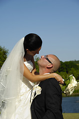 Image showing Groom waiting for a kiss